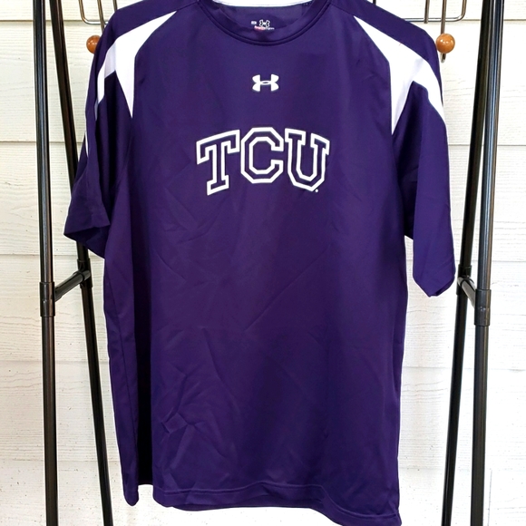 EUC UNDER ARMOUR TCU HORNED FROGS PURPLE CHARGED SHORT SLEEVE T jersey (M) - Picture 2 of 5
